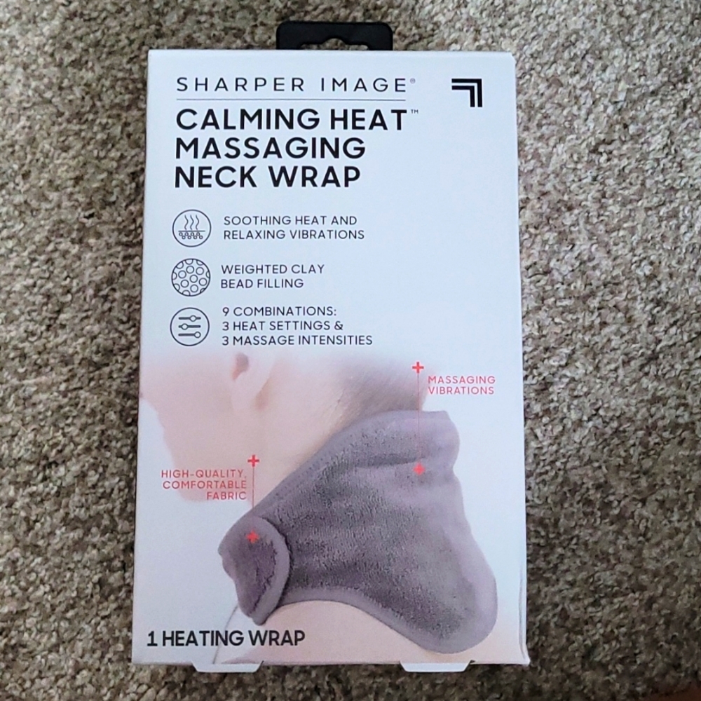 Massaging heated neck wrap